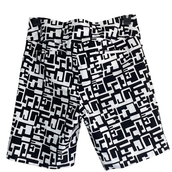 SWING Control Gold Black and White Geometric Print Shorts size 16 - Picture 3 of 10